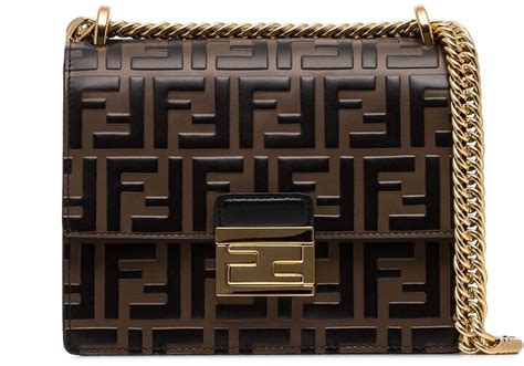 fendi small kan u ff pattern shoulder bag|Fendi bag with thick strap.